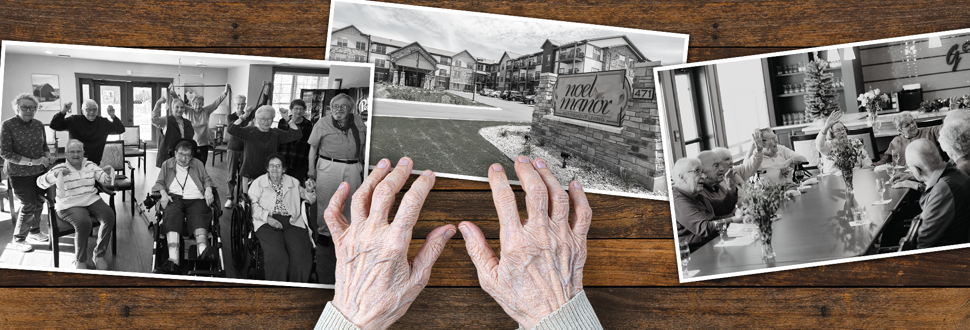 Pictures of Noel Manor Exterior and residents doing exercises